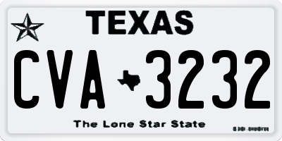 TX license plate CVA3232