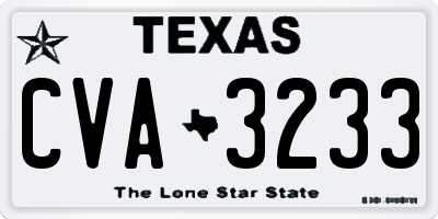 TX license plate CVA3233