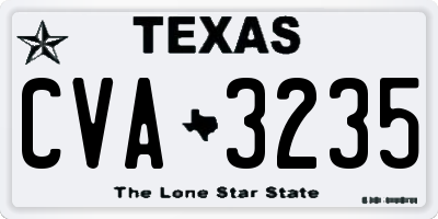 TX license plate CVA3235