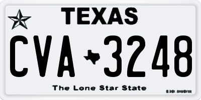 TX license plate CVA3248
