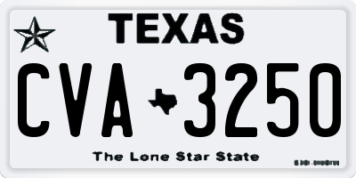 TX license plate CVA3250