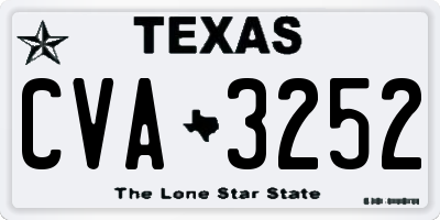 TX license plate CVA3252