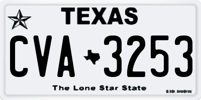 TX license plate CVA3253