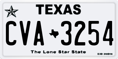 TX license plate CVA3254