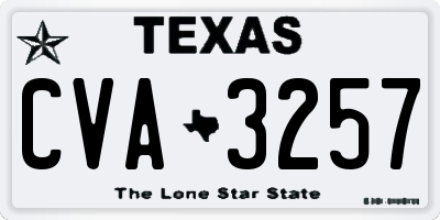 TX license plate CVA3257