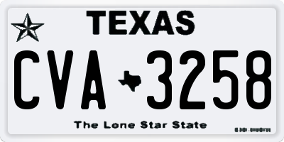 TX license plate CVA3258