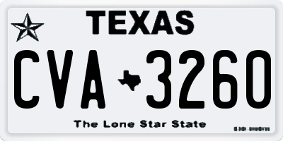 TX license plate CVA3260