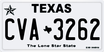 TX license plate CVA3262