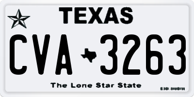 TX license plate CVA3263