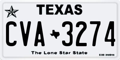 TX license plate CVA3274
