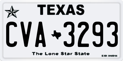 TX license plate CVA3293
