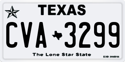 TX license plate CVA3299