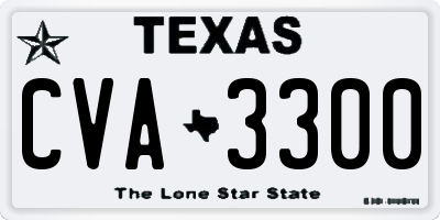 TX license plate CVA3300