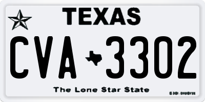 TX license plate CVA3302