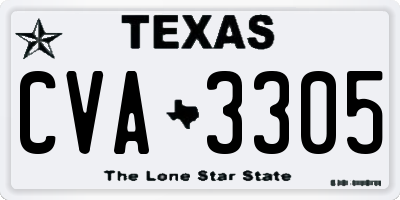 TX license plate CVA3305