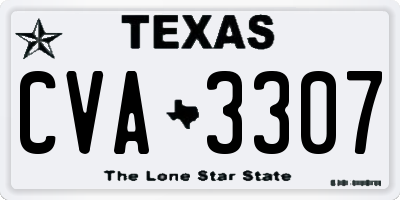 TX license plate CVA3307