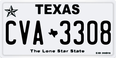 TX license plate CVA3308