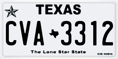 TX license plate CVA3312