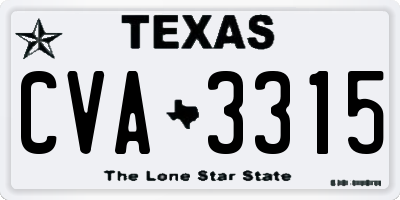 TX license plate CVA3315