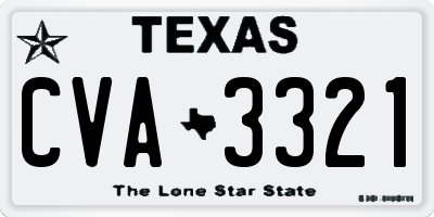 TX license plate CVA3321