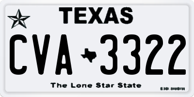 TX license plate CVA3322