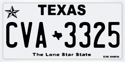 TX license plate CVA3325