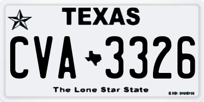 TX license plate CVA3326