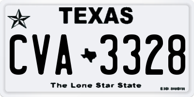 TX license plate CVA3328