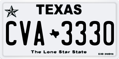 TX license plate CVA3330
