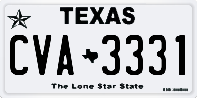 TX license plate CVA3331