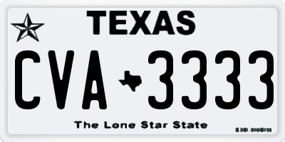 TX license plate CVA3333