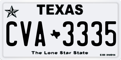 TX license plate CVA3335