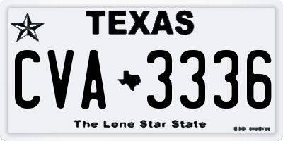 TX license plate CVA3336