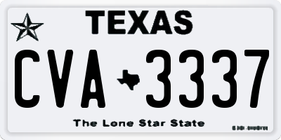 TX license plate CVA3337