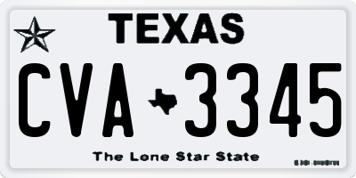 TX license plate CVA3345