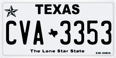 TX license plate CVA3353