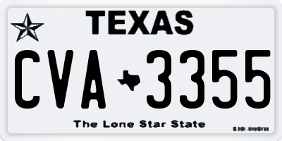 TX license plate CVA3355
