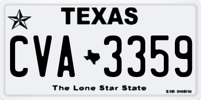 TX license plate CVA3359