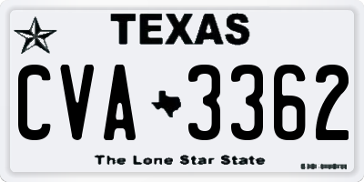 TX license plate CVA3362