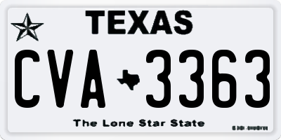 TX license plate CVA3363