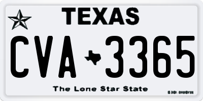 TX license plate CVA3365