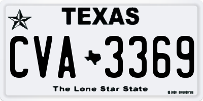 TX license plate CVA3369