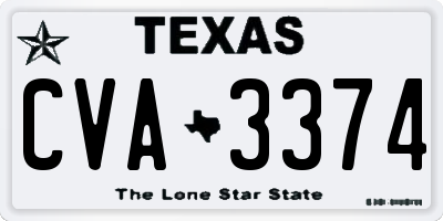 TX license plate CVA3374