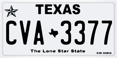 TX license plate CVA3377