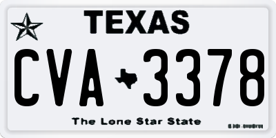 TX license plate CVA3378