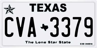 TX license plate CVA3379