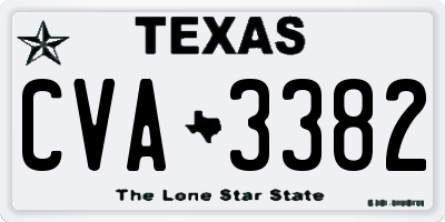 TX license plate CVA3382