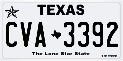 TX license plate CVA3392