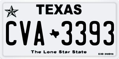 TX license plate CVA3393