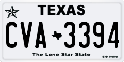 TX license plate CVA3394